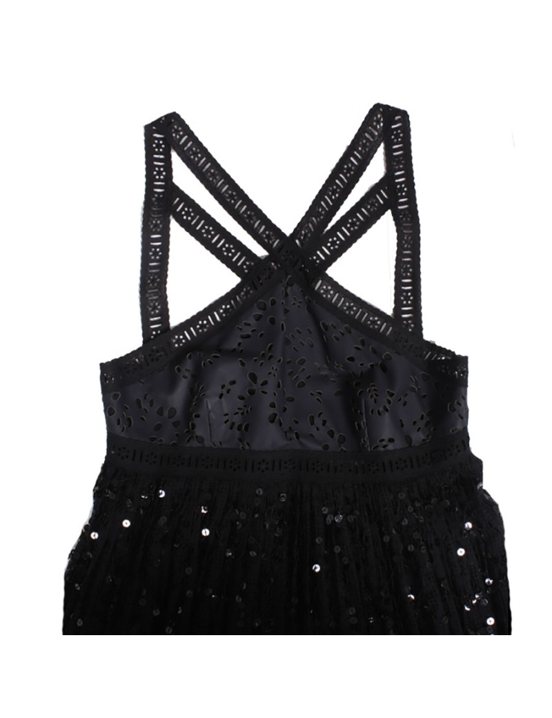 Robe du soir CHANEL  T 36 noire en soie et cuir 