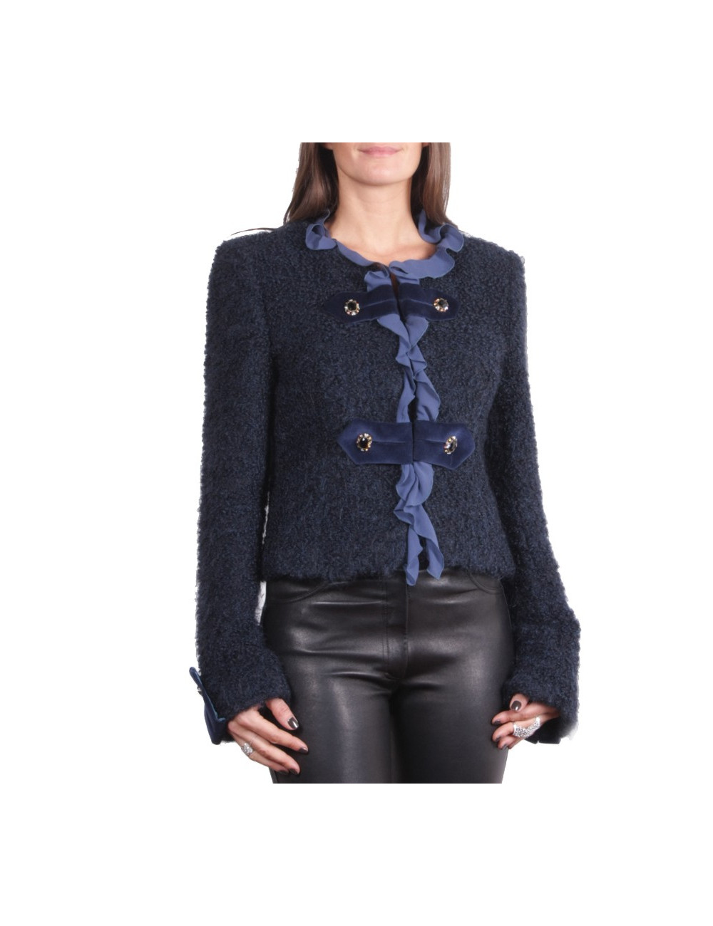 Veste UNGARO en mohair bleu nuit T 42