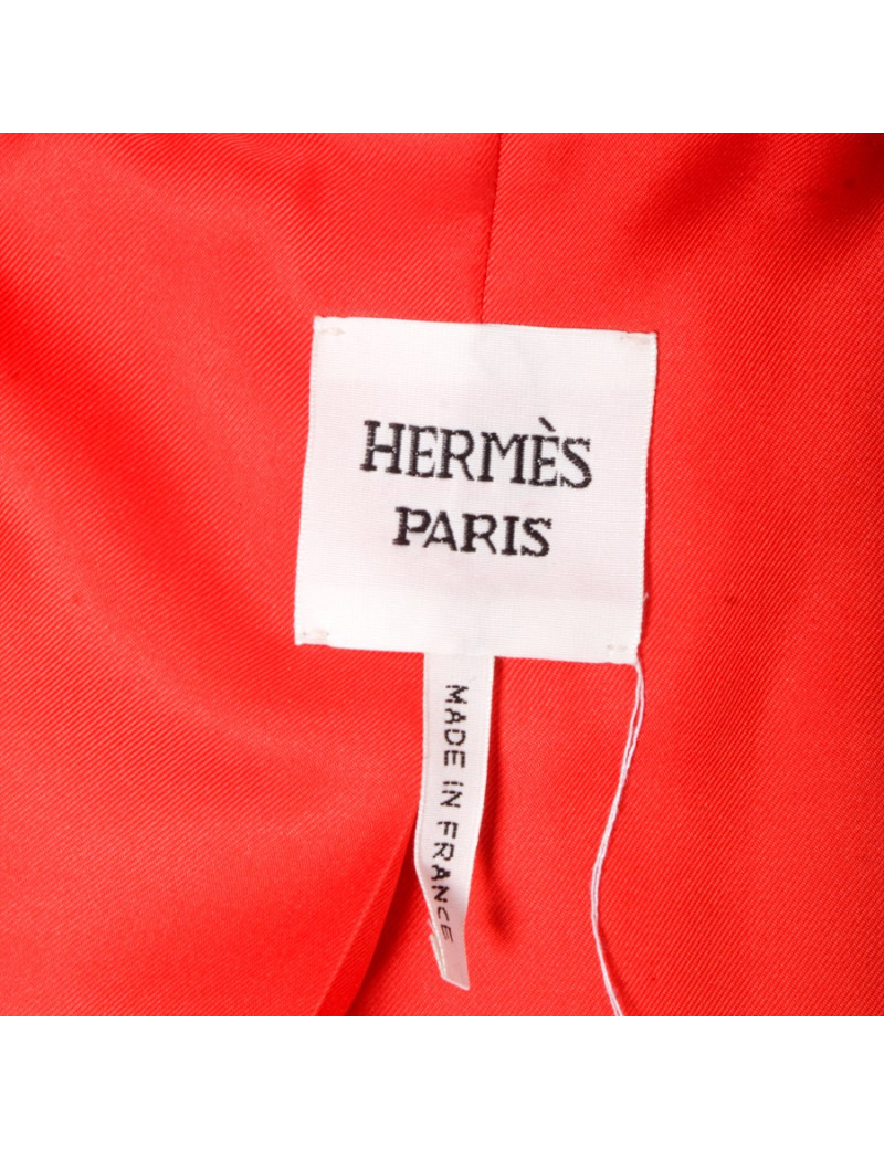 Blouson HERMES T 40 cuir d'agneau orange