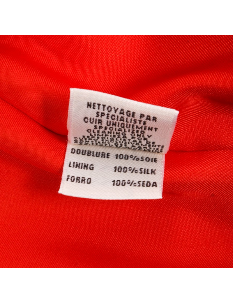 Blouson HERMES T 40 cuir d'agneau orange