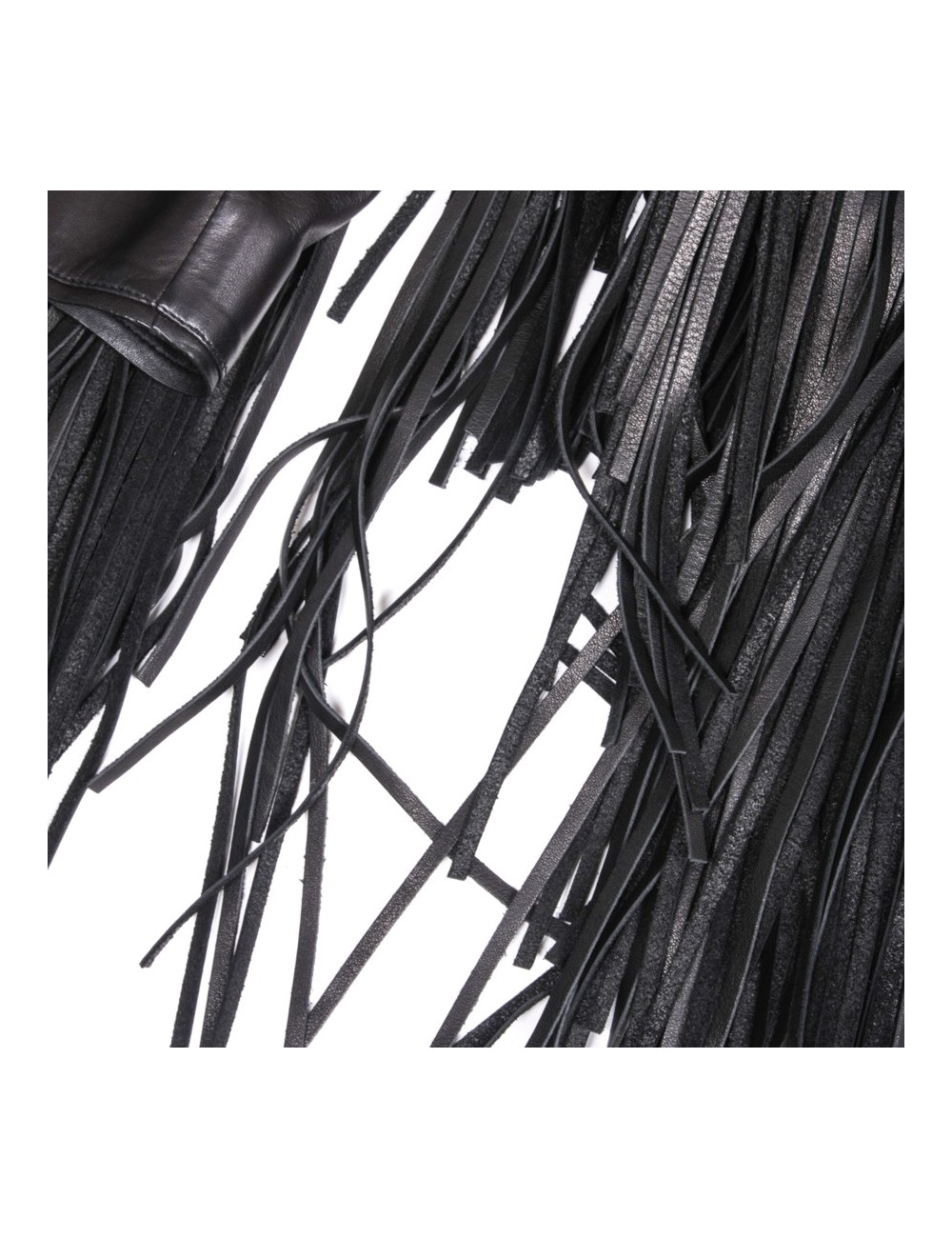 TOM FORD fringed Top in black leather size 38EU