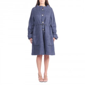 Manteau CHANEL T 42 fr en tweed de laine bleue