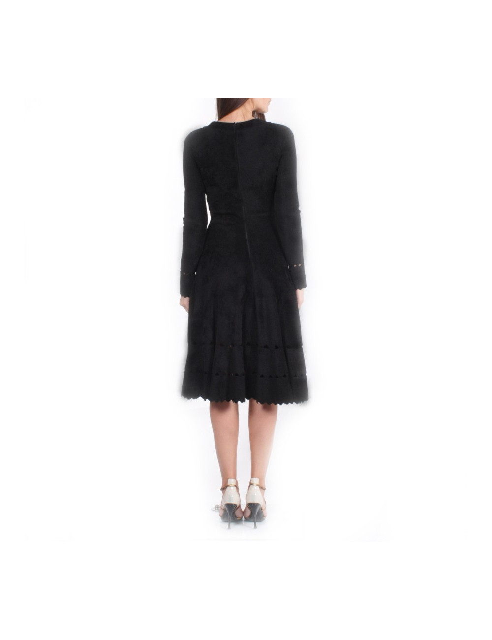 Robe ALAIA T 40 en velours stretch noir 