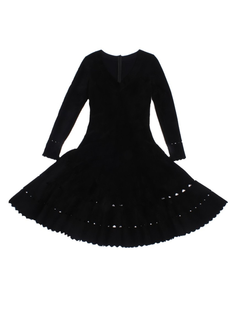 ALAÏA dress in black stretch Velvet Size 40EU
