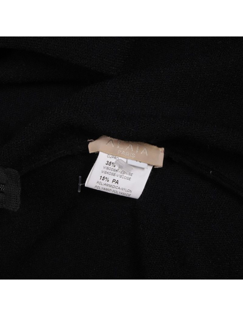 ALAÏA dress in black stretch Velvet Size 40EU