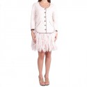 Set CHANEL T 38 EN pink tweed and chiffon skirt