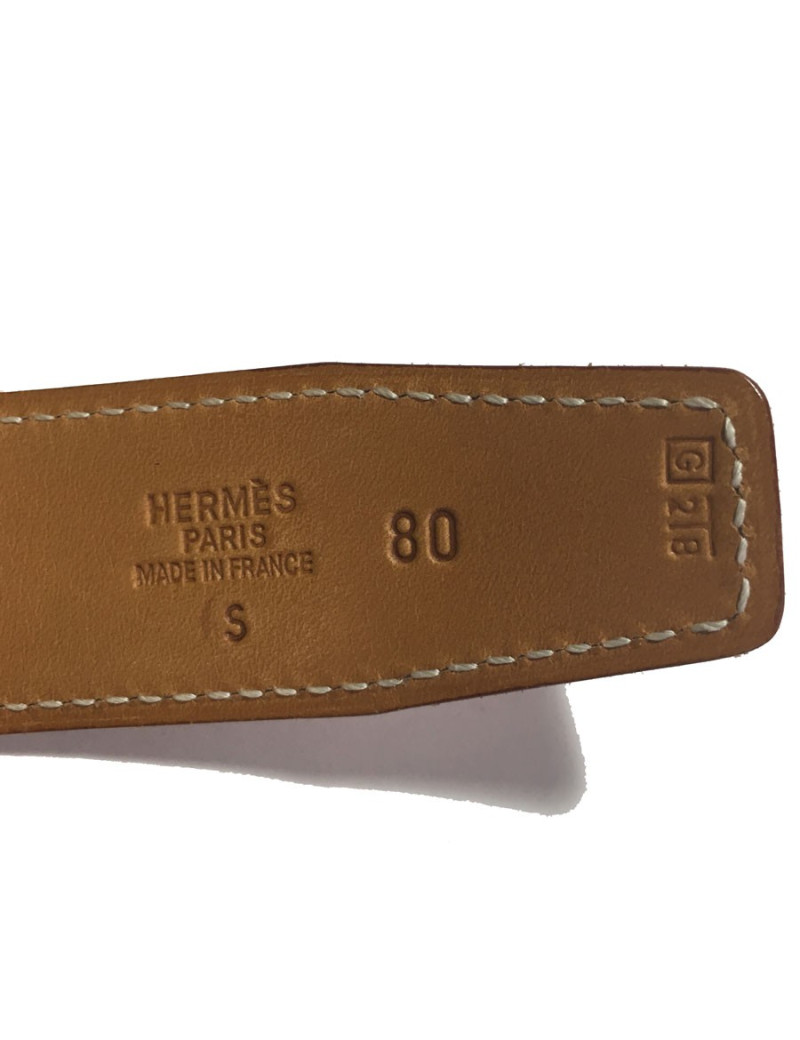 HERMÈS belt in gold leather size 80FR