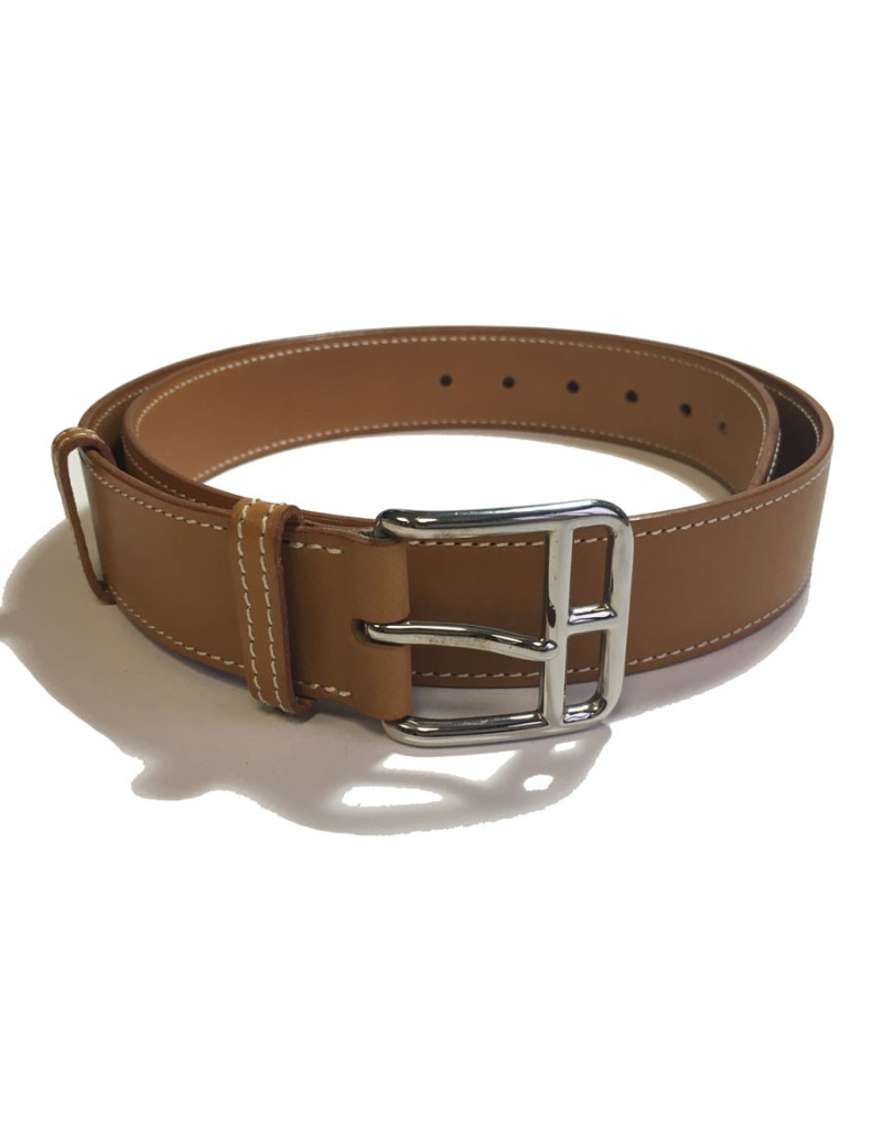 HERMÈS belt in gold leather size 80FR