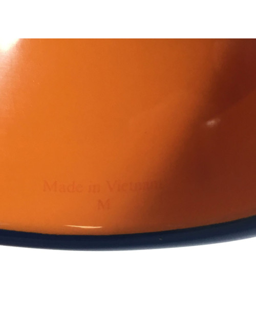 HERMES cufflinks in blue and orange lacquered wood