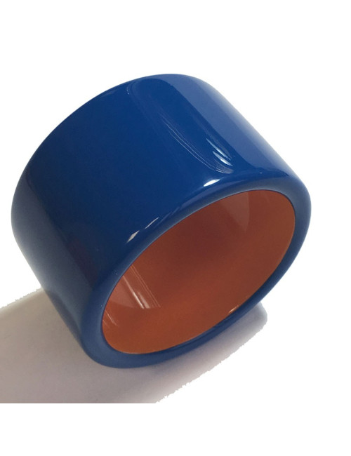 HERMES cufflinks in blue and orange lacquered wood