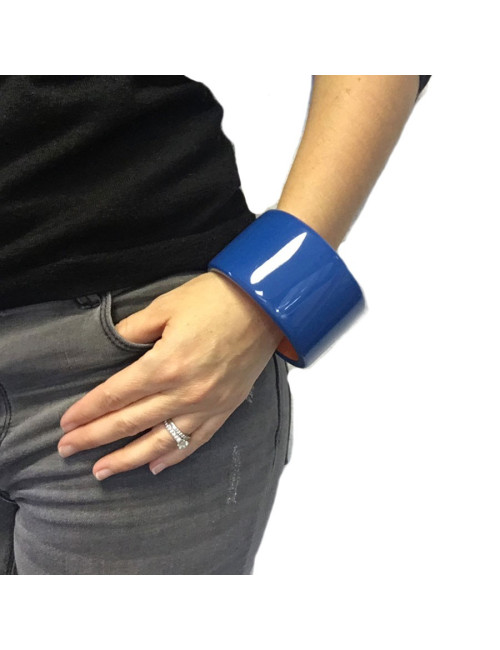 HERMES cufflinks in blue and orange lacquered wood