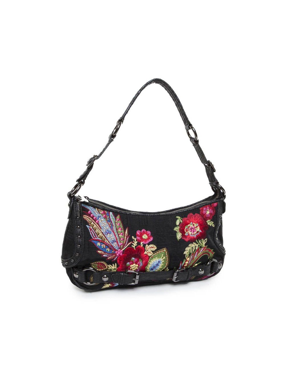 Sac Just CAVALLI broderies fleurs multicolores