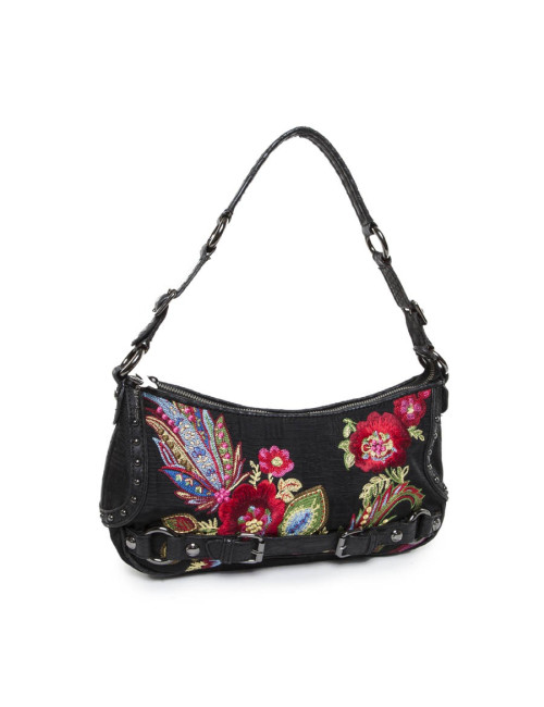 Sac Just CAVALLI broderies fleurs multicolores
