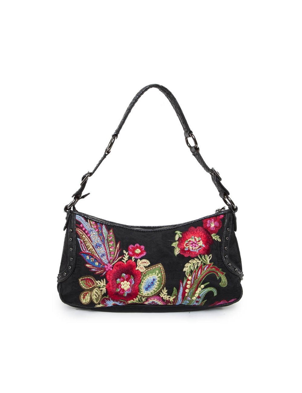 Sac Just CAVALLI broderies fleurs multicolores