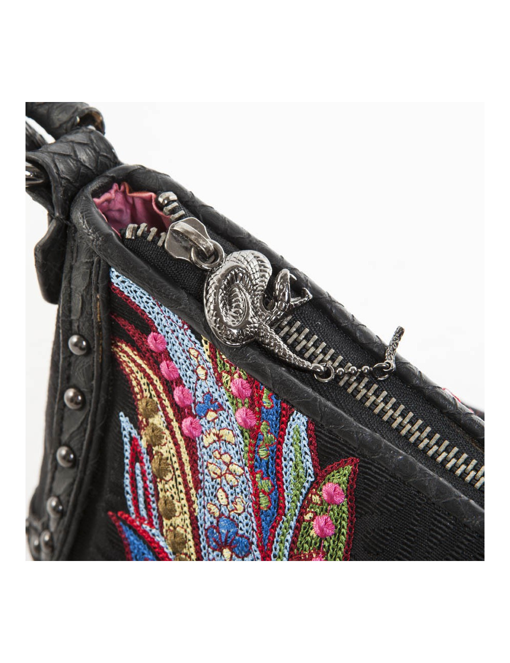 Sac Just CAVALLI broderies fleurs multicolores