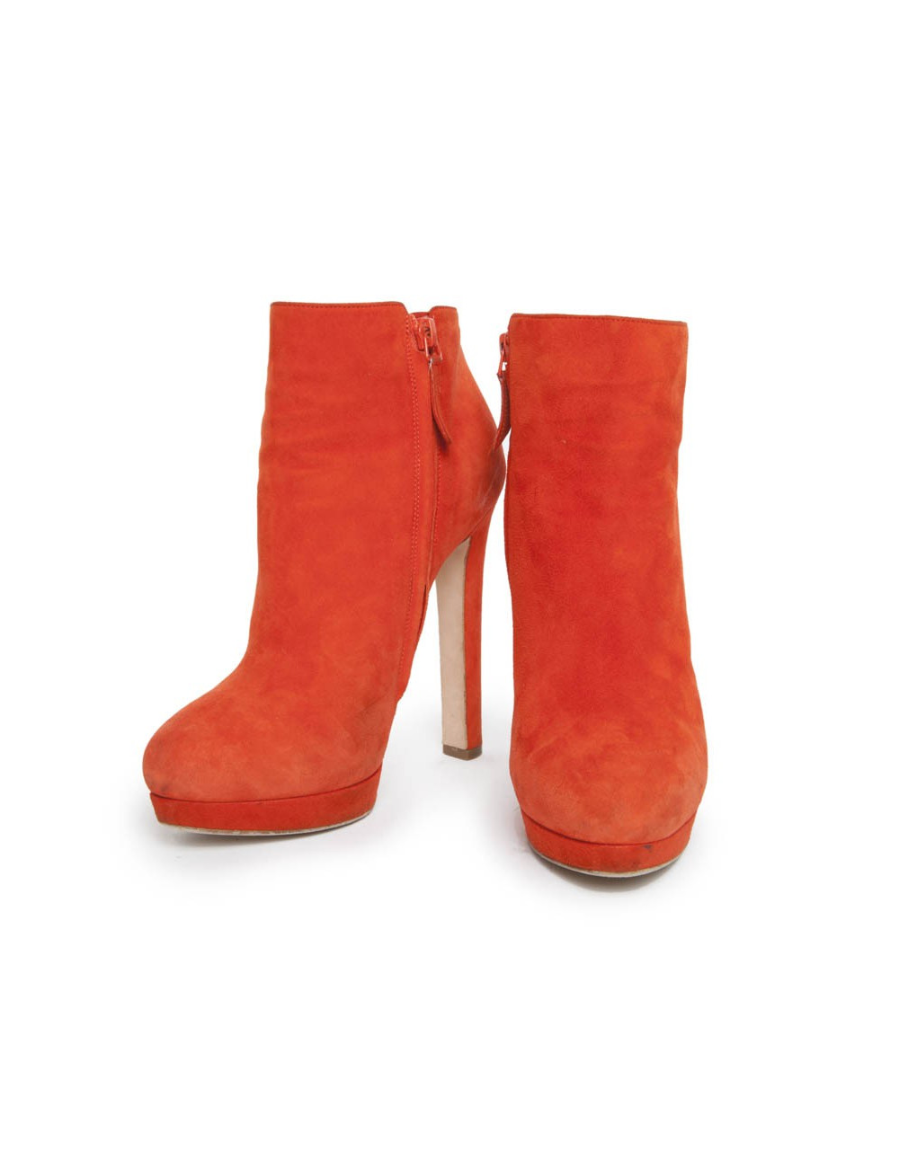 Boots ALEXANDER Mc QUEEN T 37 veau velours orange