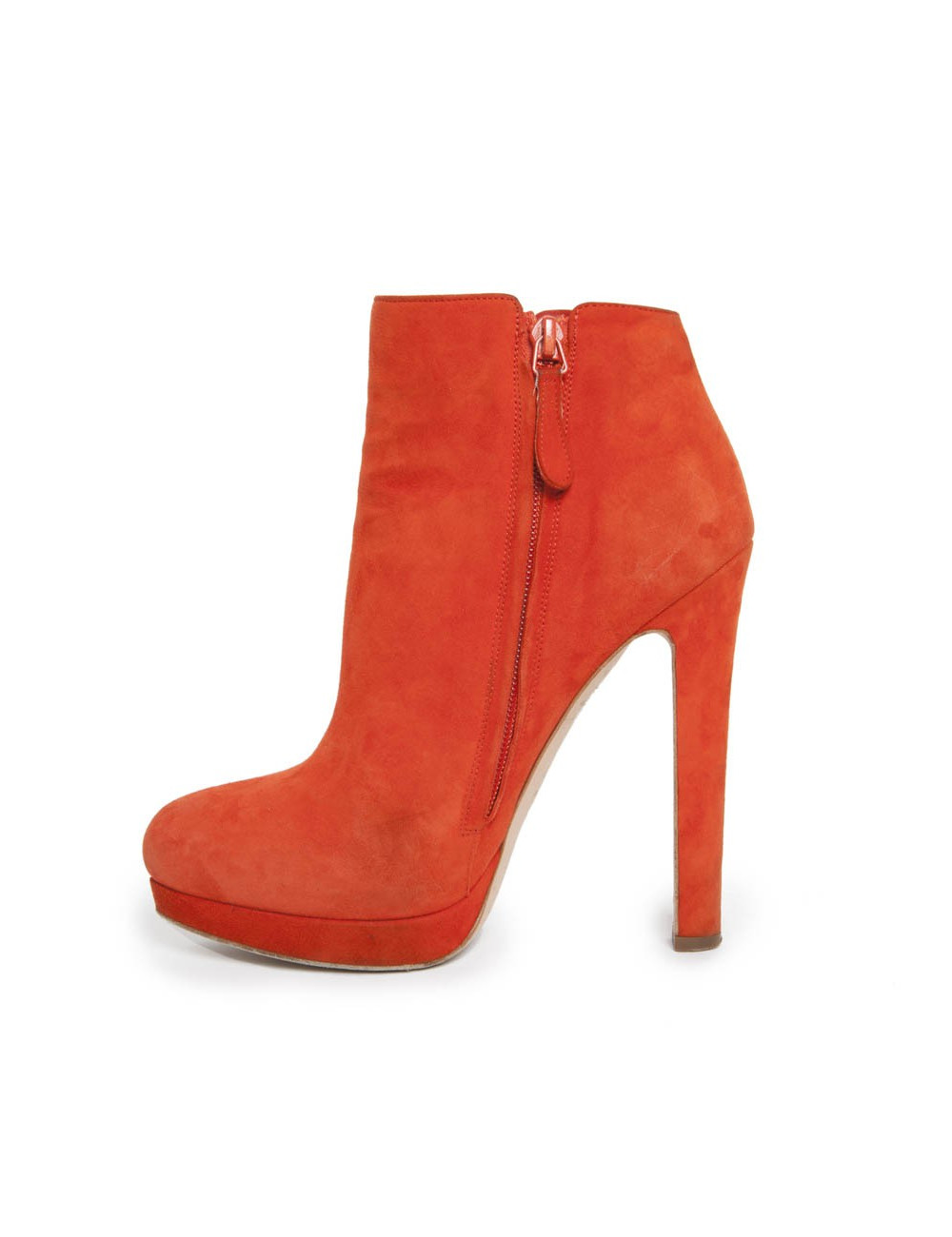 Boots ALEXANDER Mc QUEEN T 37 veau velours orange
