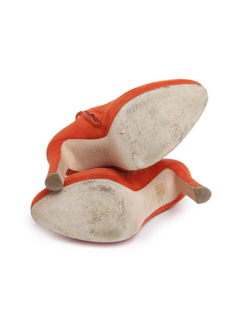 Boots ALEXANDER Mc QUEEN T 37 veau velours orange