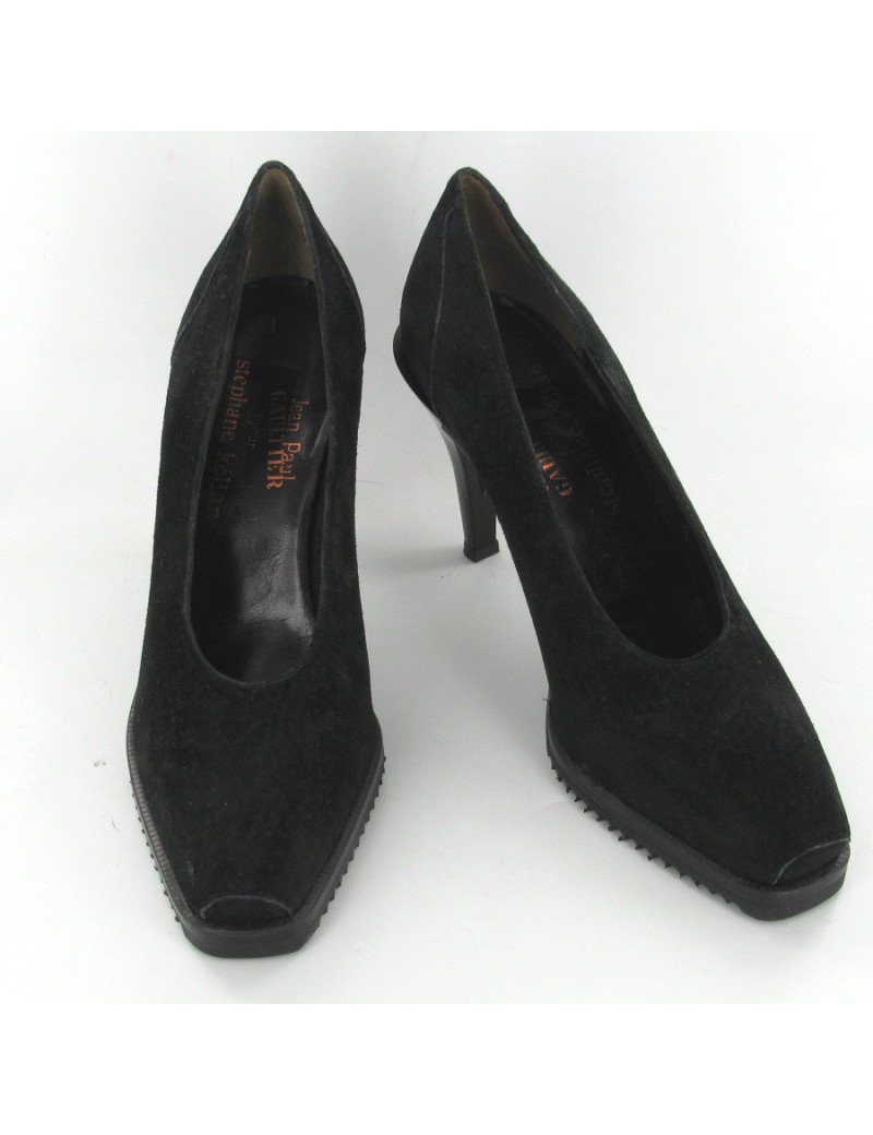 Escarpins en daim noir T39 JEAN PAUL GAUTHIER pour STEPHANE KELIAN