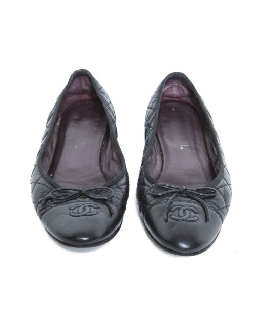 Ballerines CHANEL matelassées noir t 39