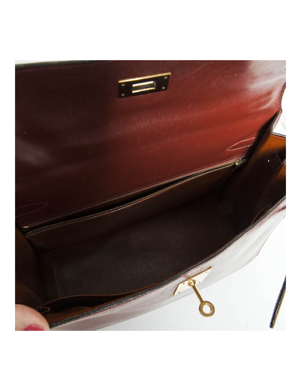 Kelly 32 SADDLER HERMÈS leather brown box