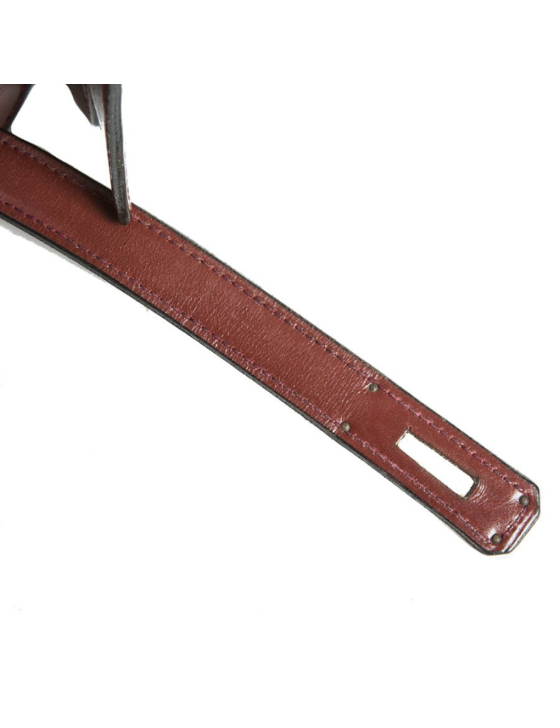Kelly 32 sellier HERMES cuir box marron