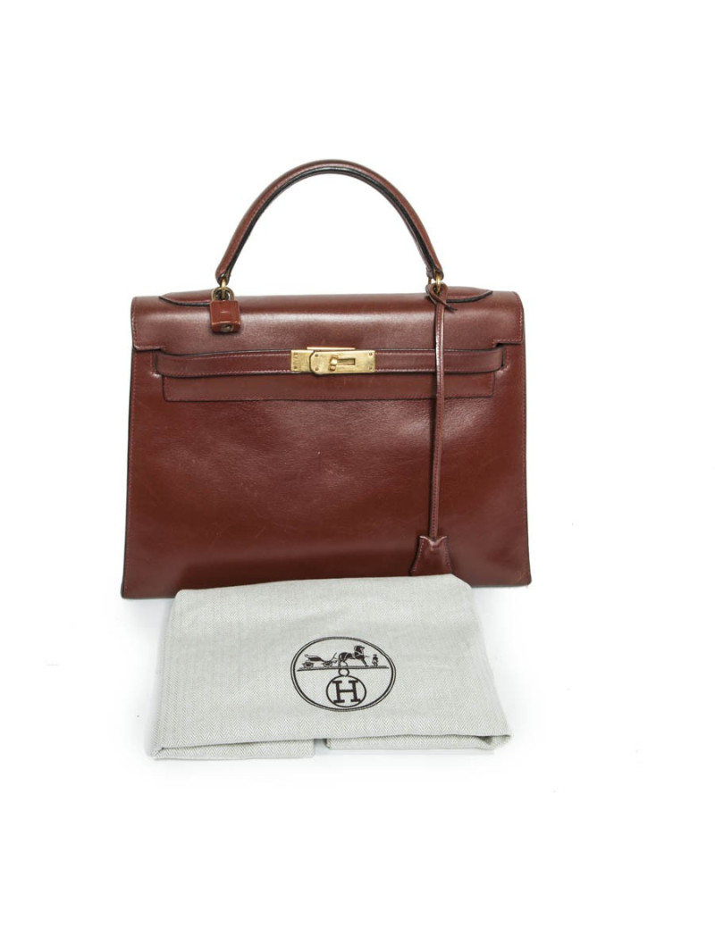 Kelly 32 SADDLER HERMÈS leather brown box