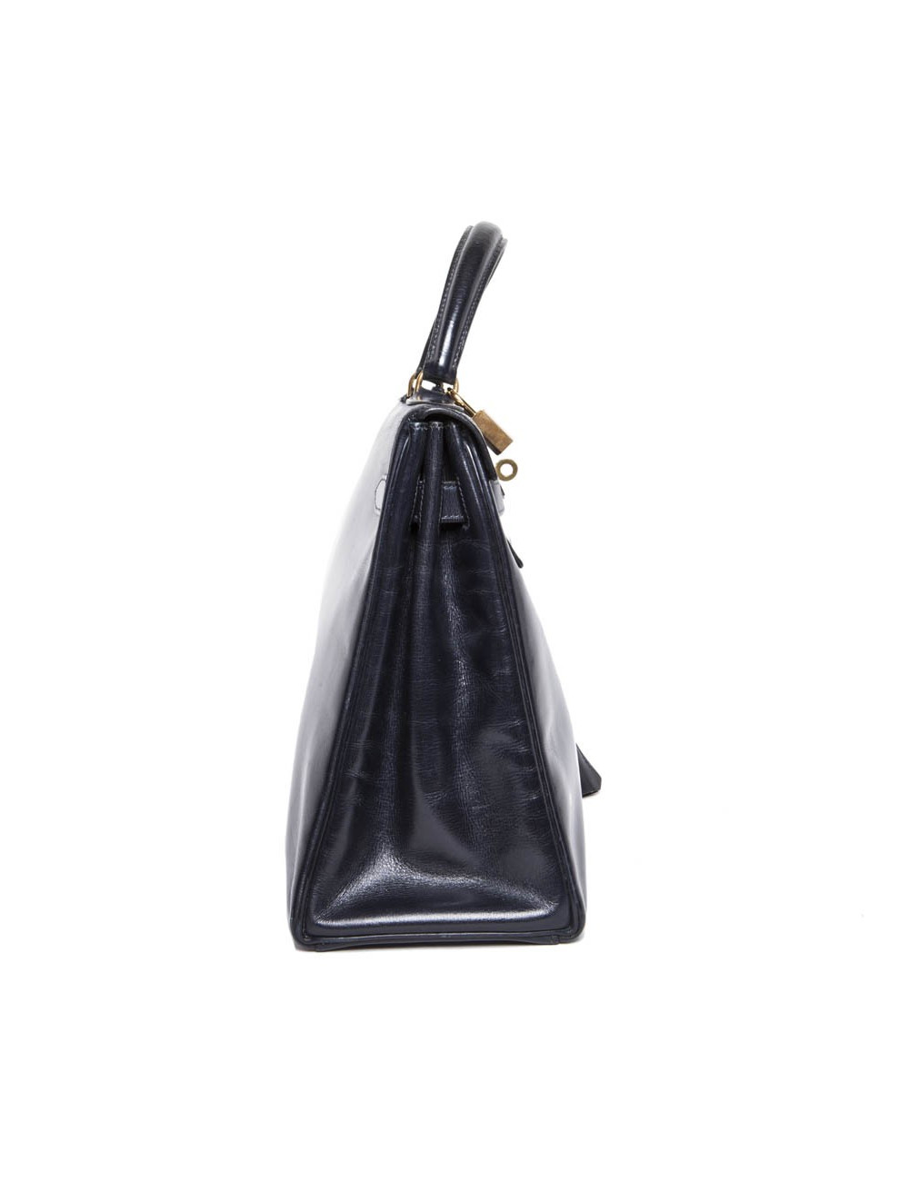 Bag Kelly 32 HERMES leather blue box vintage Navy