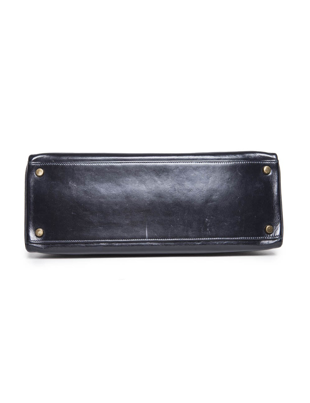 Bag Kelly 32 HERMES leather blue box vintage Navy