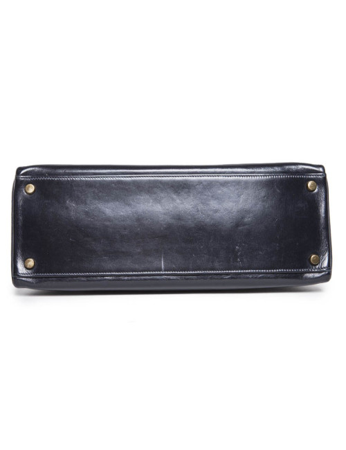 Bag Kelly 32 HERMES leather blue box vintage Navy