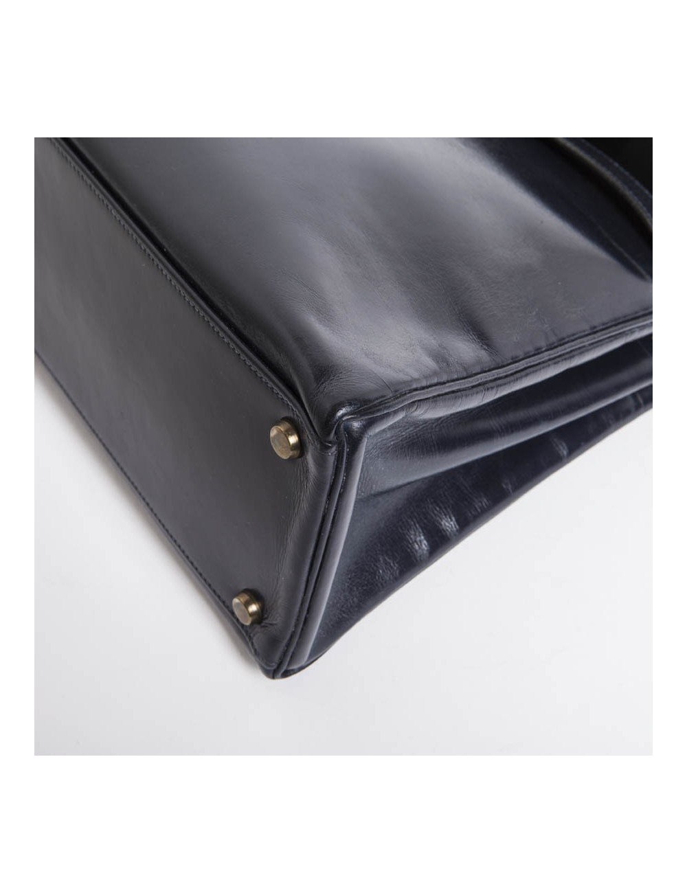 Bag Kelly 32 HERMES leather blue box vintage Navy