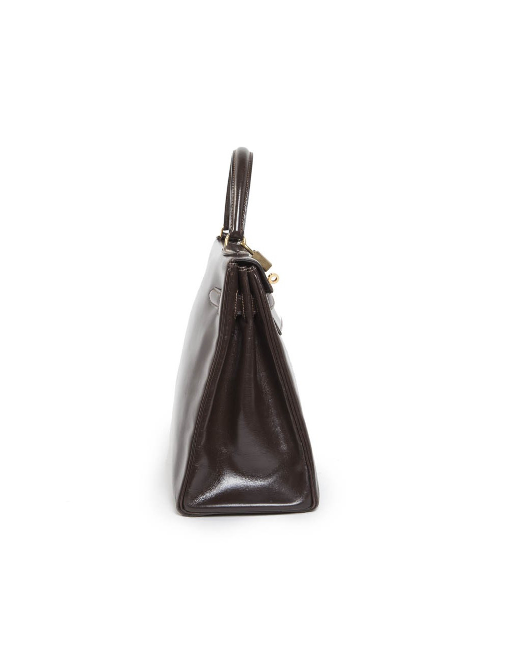 Sac Kelly 32 HERMES vintage cuir box marron 