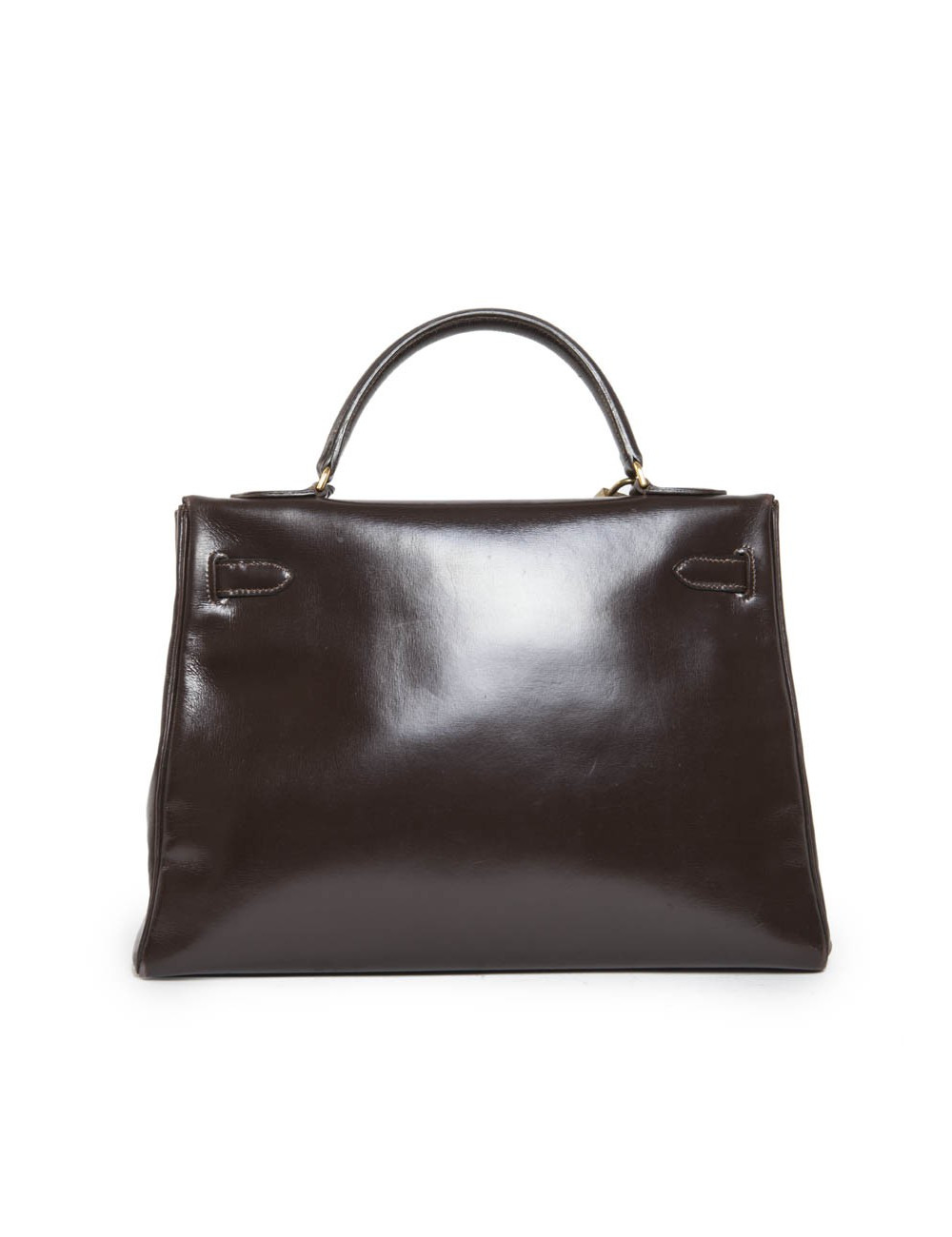 32 vintage box brown leather HERMES Kelly bag