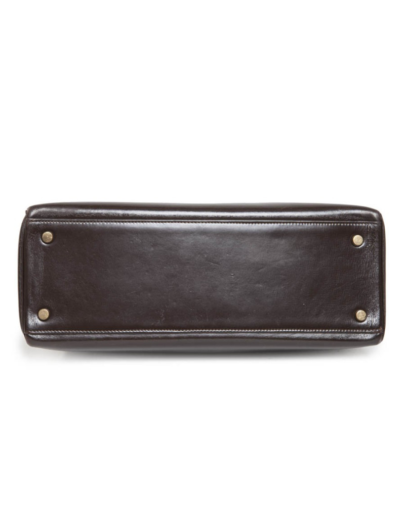 Sac Kelly 32 HERMES vintage cuir box marron 