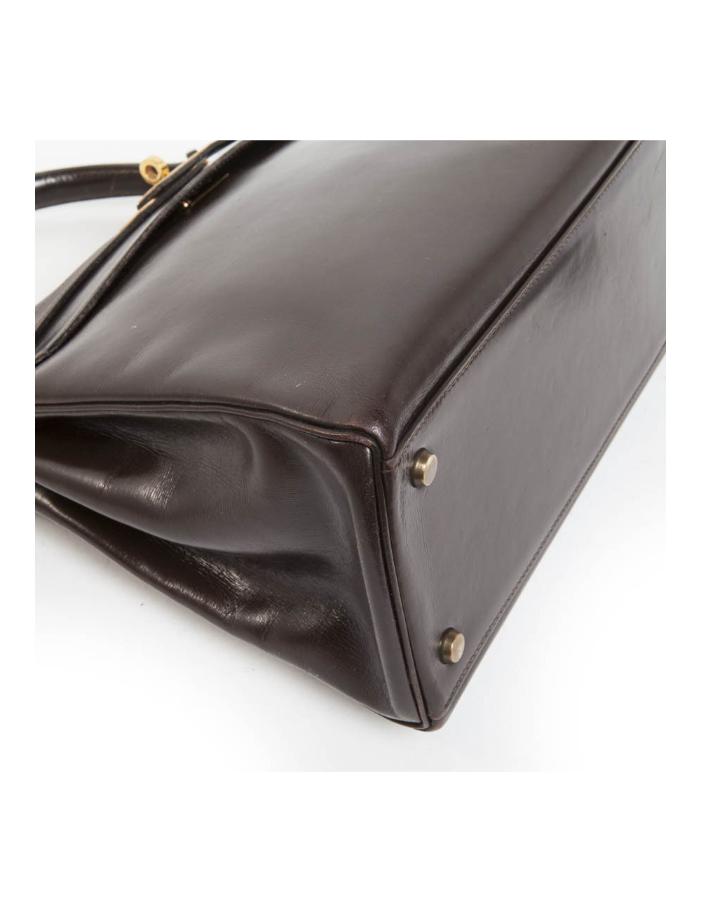 32 vintage box brown leather HERMES Kelly bag