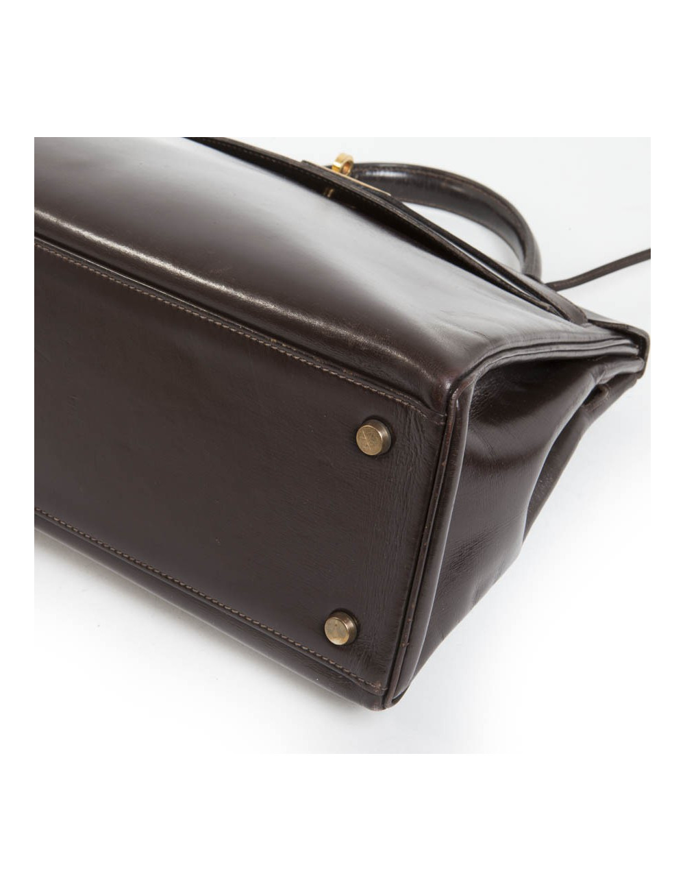 32 vintage box brown leather HERMES Kelly bag