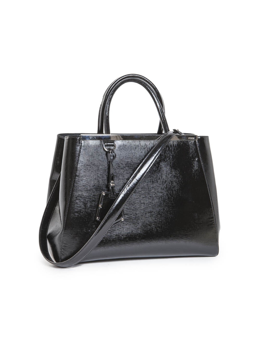 Sac FENDI cuir verni noir
