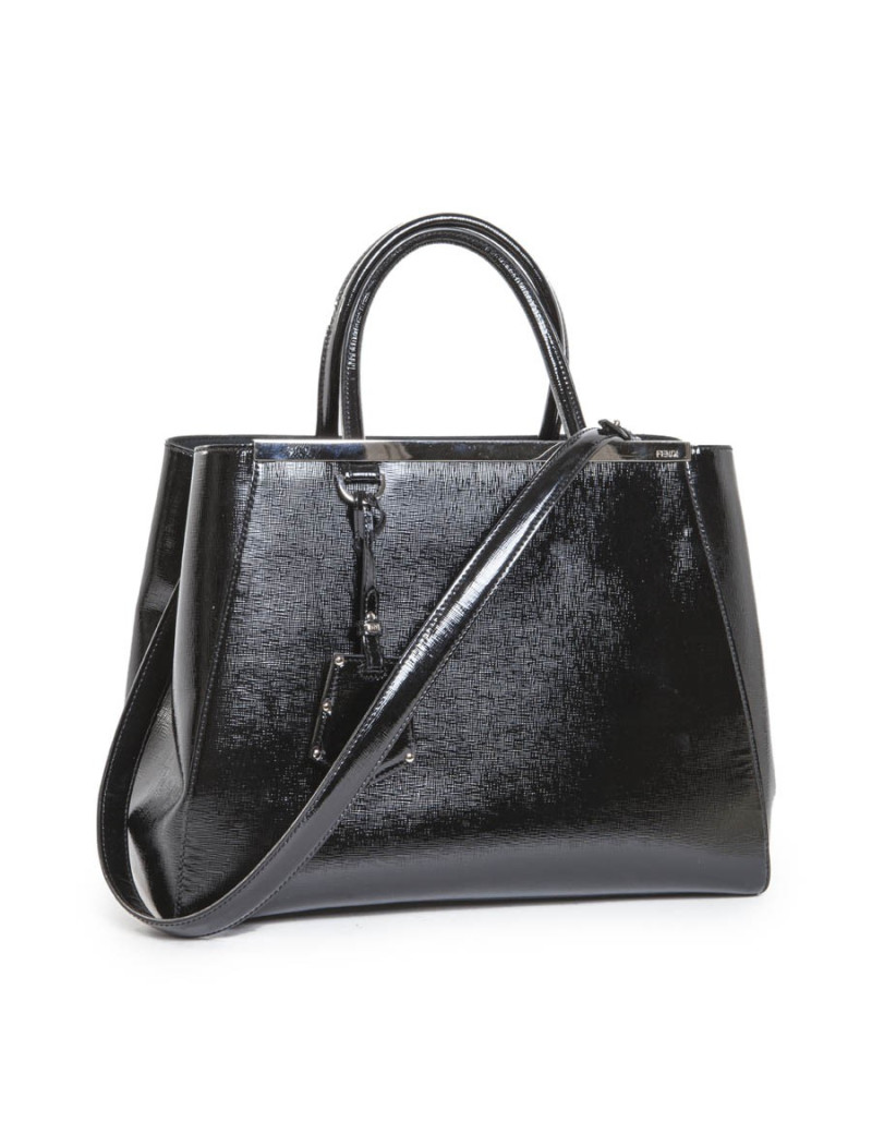 Sac FENDI cuir verni noir