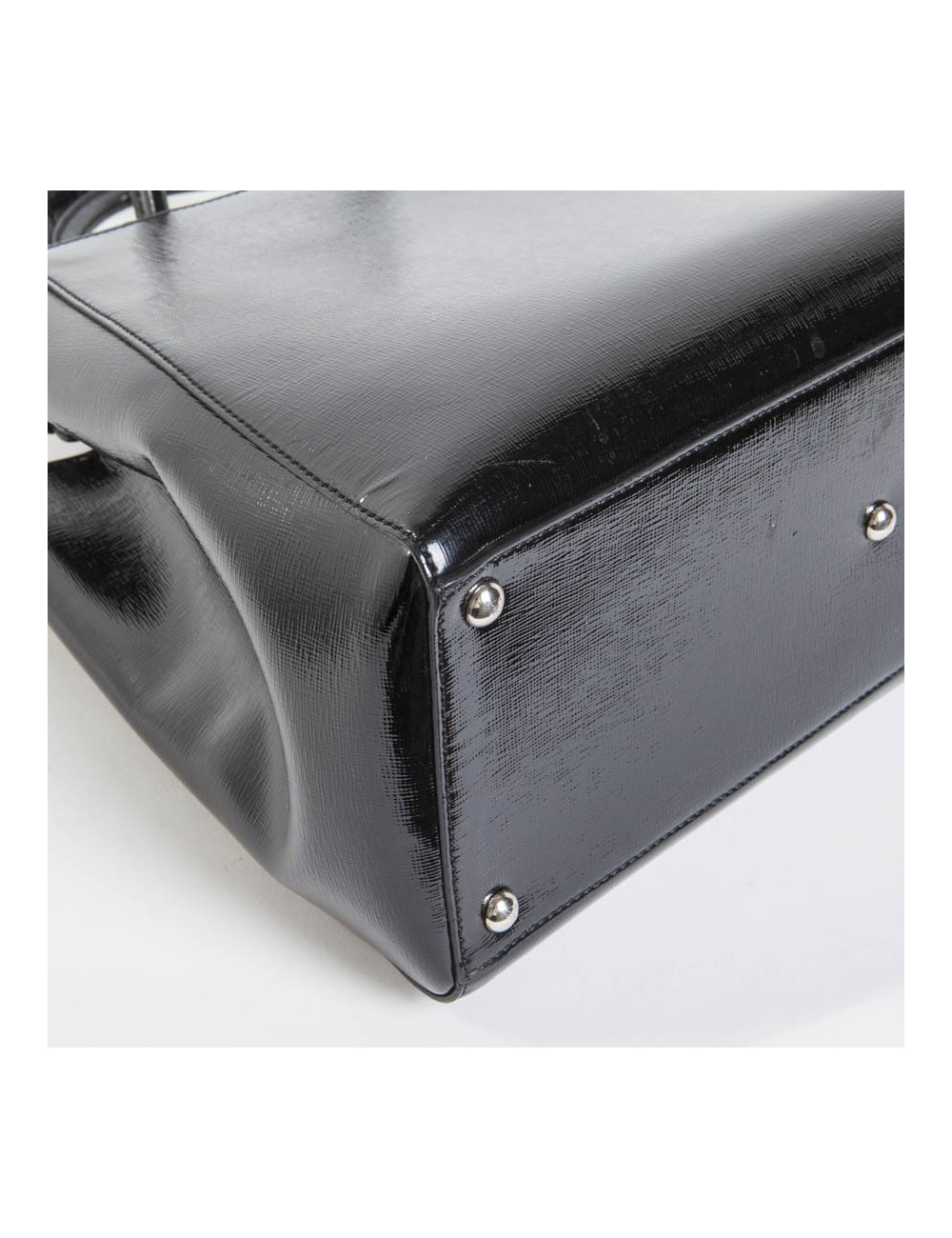 Sac FENDI cuir verni noir