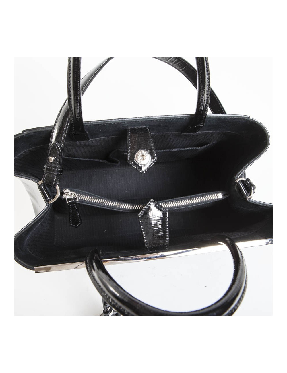 Sac FENDI cuir verni noir