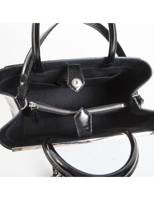 Sac FENDI cuir verni noir
