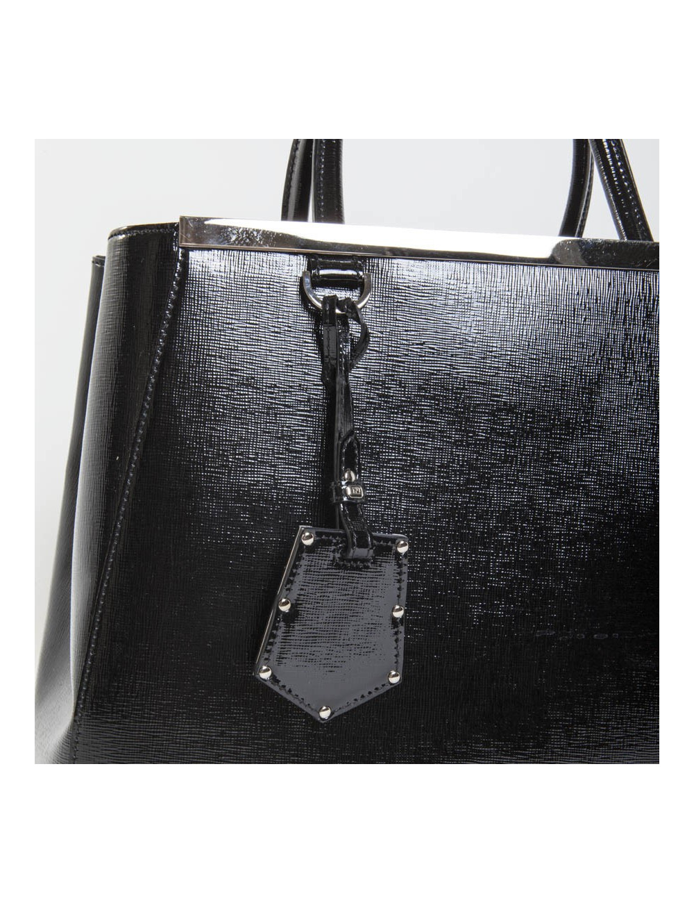 Sac FENDI cuir verni noir