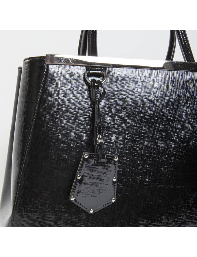 Sac FENDI cuir verni noir