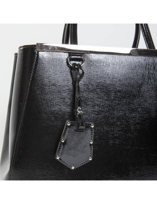 Sac FENDI cuir verni noir