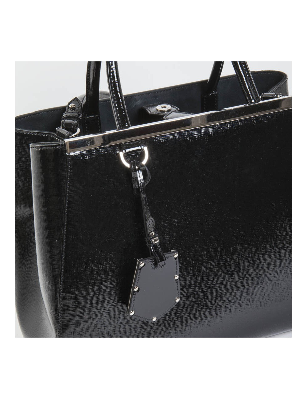 Sac FENDI cuir verni noir