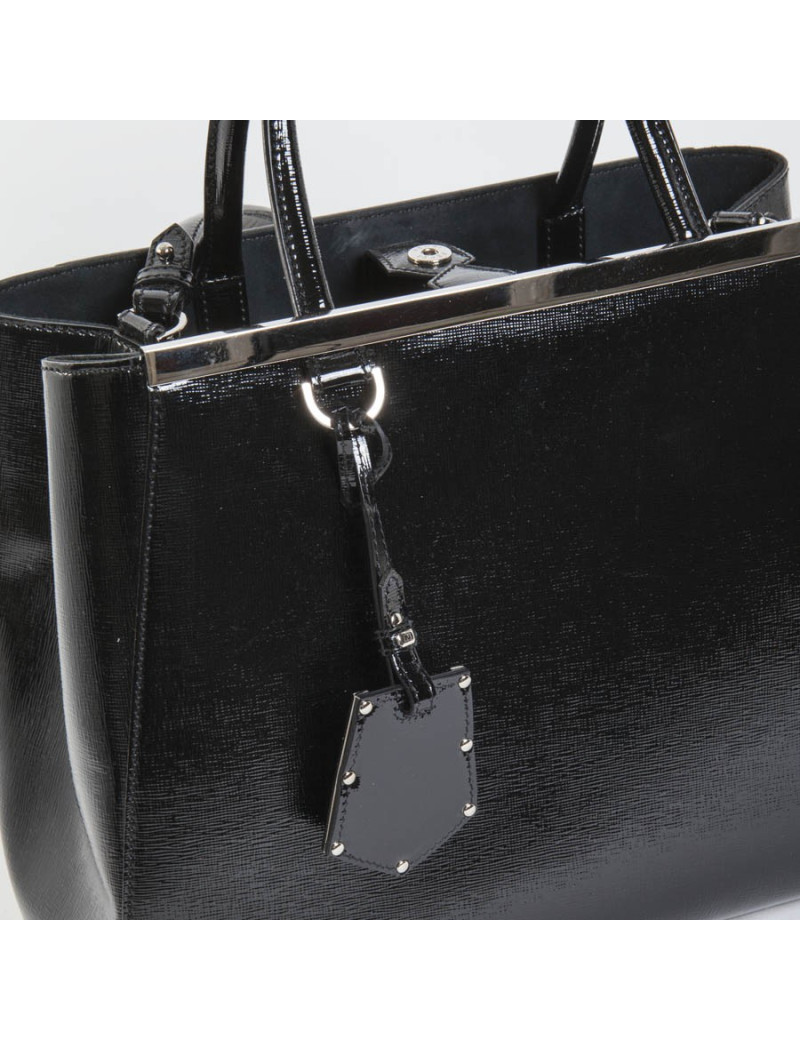 Sac FENDI cuir verni noir