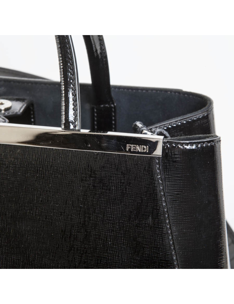 Sac FENDI cuir verni noir