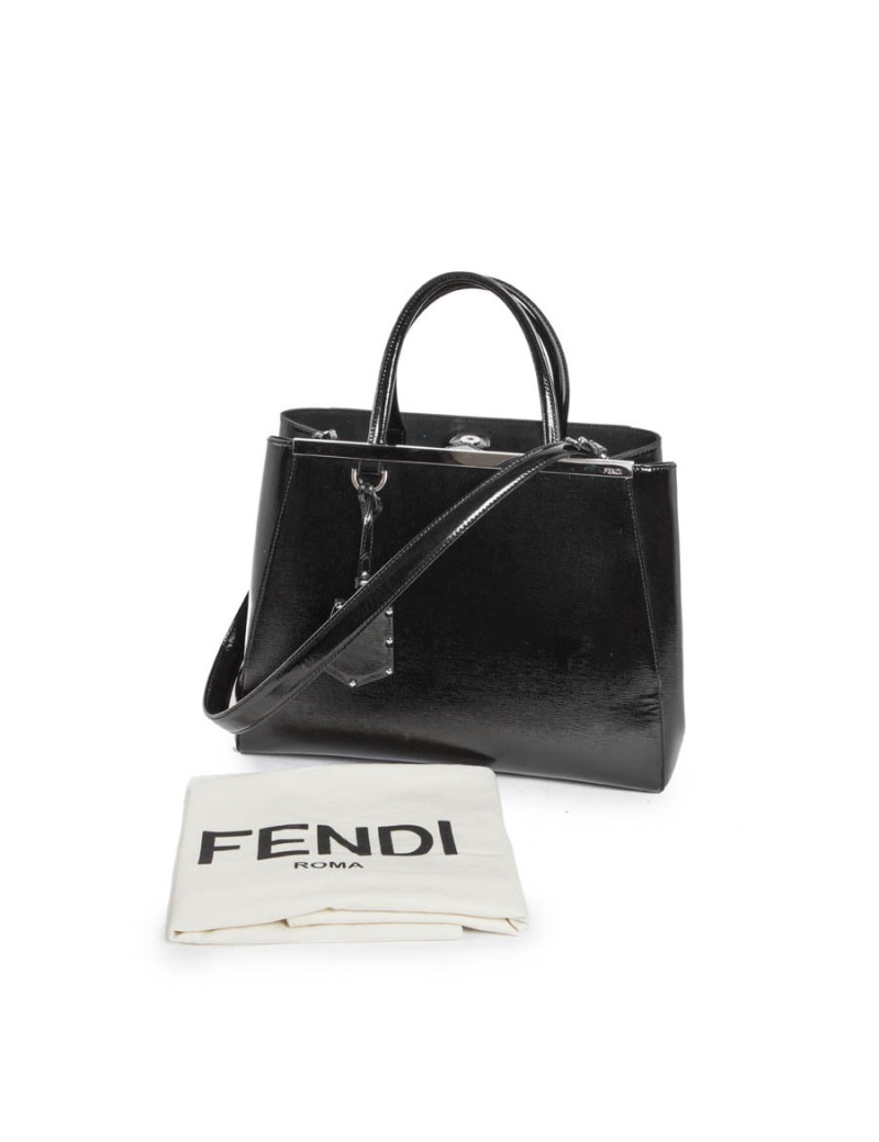 Sac FENDI cuir verni noir