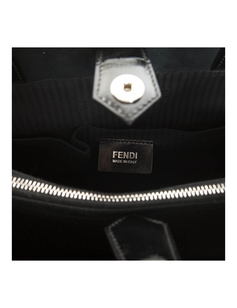 Sac FENDI cuir verni noir