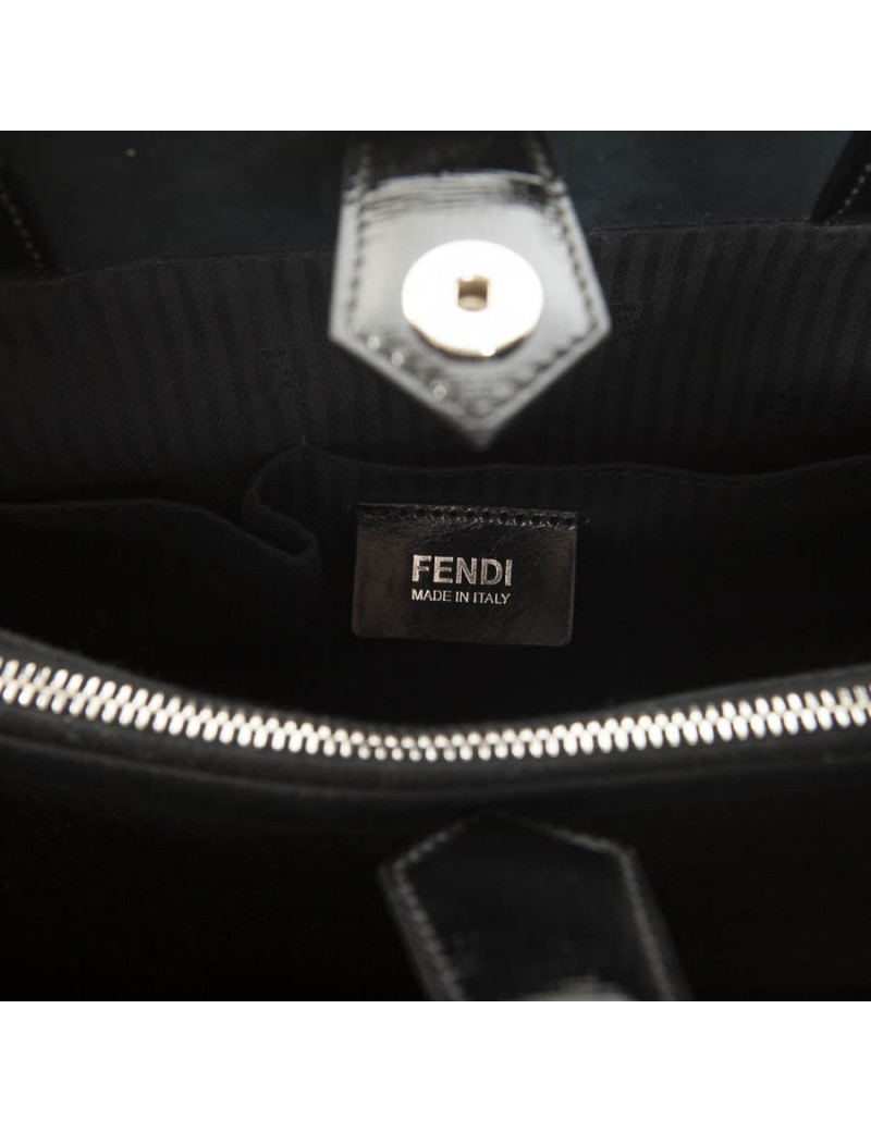 Sac FENDI cuir verni noir
